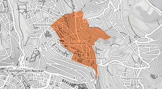 Mietspiegelkarte Esslingen am Neckar St. Bernhardt
